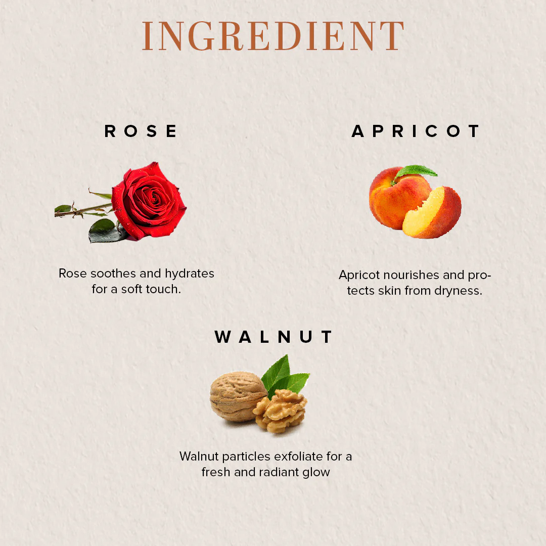 Khadi Natural Rose Apricot & Walnut Exfoliating Facial Scrub - 50gm - Image 3