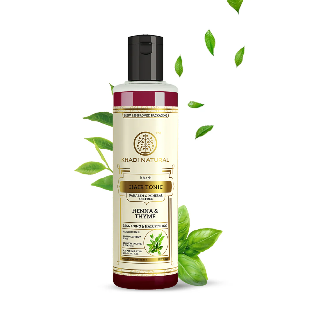 Khadi Natural Henna Thyme Hair Tonic Paraben & Mineral Oil Free - 210ml - Image 5