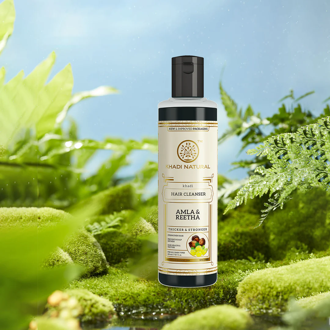 Khadi Natural Herbal Amla & Reetha Hair Cleanser - 210ml - Image 6