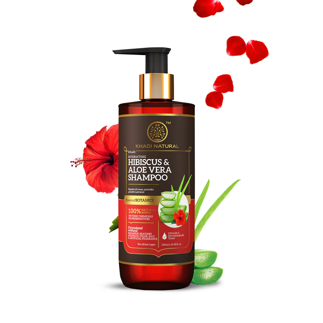Khadi Natural Hibiscus & Aloe Vera Hair Cleanser - Parabens, Silicones, Sulphate, Color, Salt & Artificial Fragrance Free - 310ml - Image 5