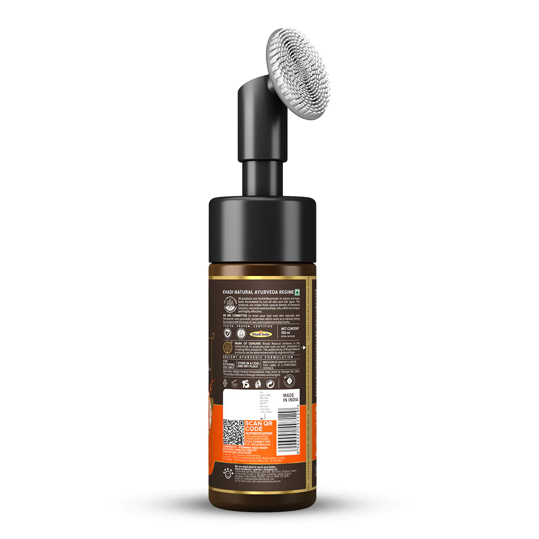 Khadi Natural Vitamin C Foaming Face Wash Within - Built Face Brush - 150ml - Image 5