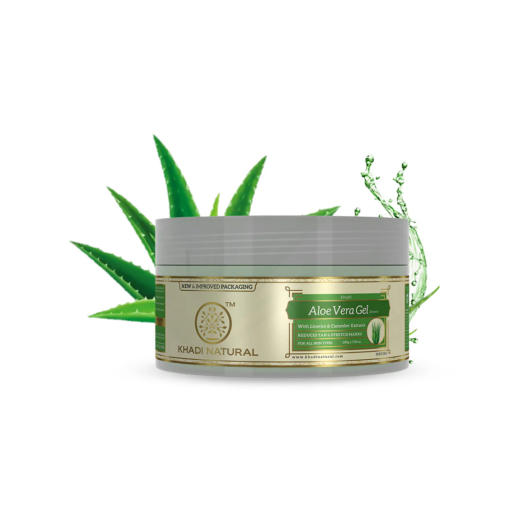 Khadi Natural Aloe Vera (Green) Facial Massage Gel With Licorice & Cucumber Extracts - Fresh & Hydrated - 200gm - Image 5